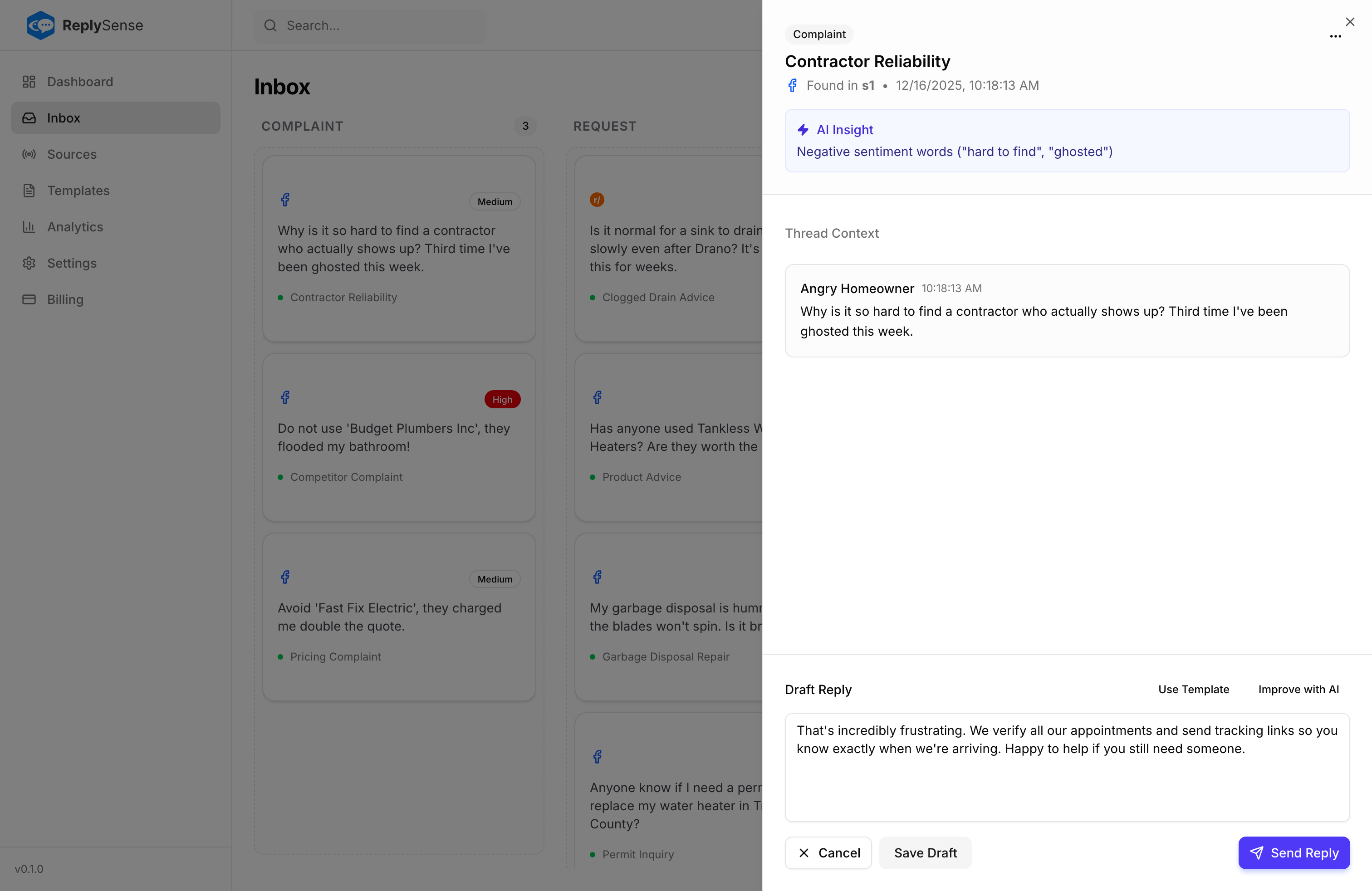 Inbox - Track discussions and monitor opportunities